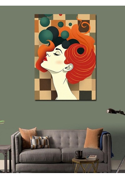 Kanvas Tablo Retro Kadın Profili 100cmx140cm