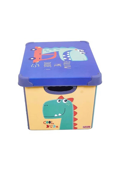 Dinozor Figürlü Oyuncak Kutusu - Renkli - 17 Lt Çok Renkli