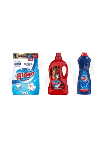 Bingo Beyazlar İçin Toz 8 Kg + Renkliler 3lt + Amonyaklı Krem 750 Ml 3'lü Set Diğer