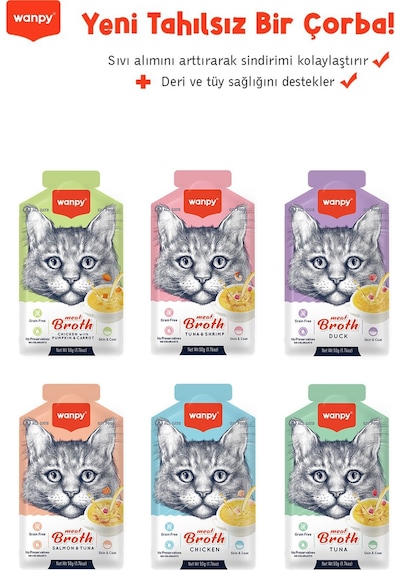 Wanpy Karışık Aromalı Kedi Çorbası 6 x 50 G