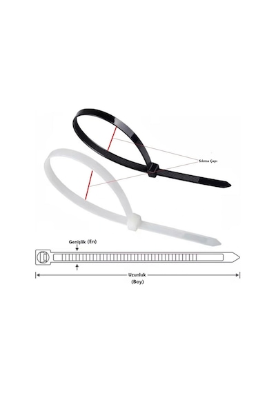 Gwest Kablo Bağı Gt 100 Mb 100x2,5mm Siyah 1000 Adet