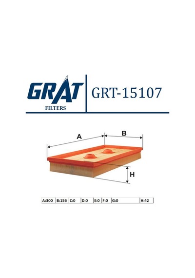 Hava Filtresi Grat 15107 Volkswagen Golf 2004-2009 / Passat 2006-2011 / Audi A3 2004-2008