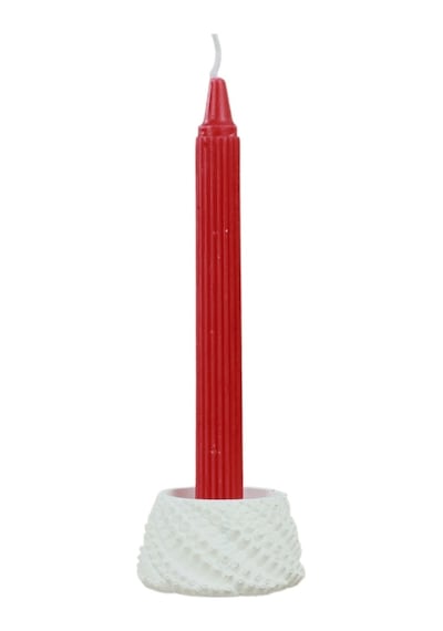 Mumluk Şamdan Tealight Ve İnce Mum Uyumlu Ejderha Yumurtası Model - Beyaz
