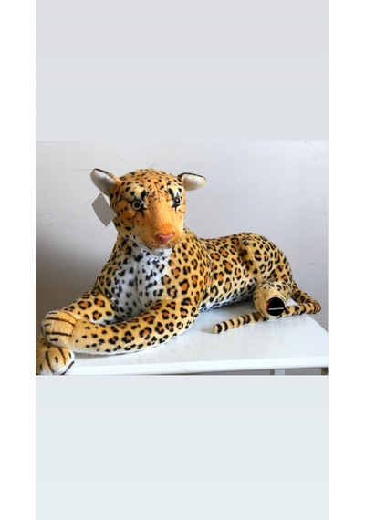 Oyuncak Leopar Kaplan Peluş Dev Boy 90 Cm Kahverengi