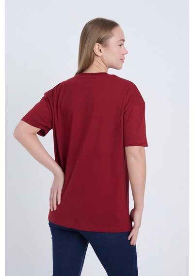 Velvoria Unisex Oversize Bordo Cool T-shirt