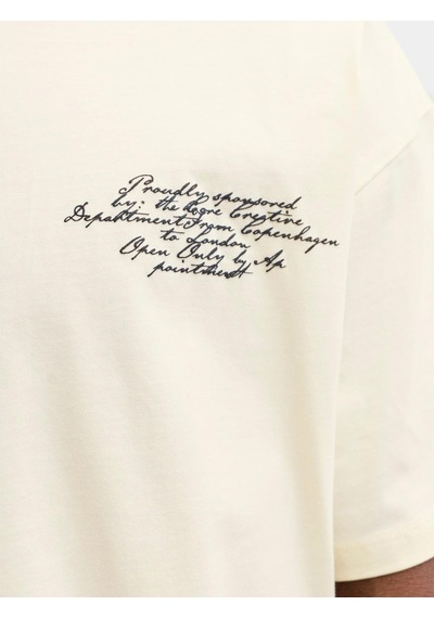 Jack & Jones Dust Script Erkek Krem Tişört 12292982-stcn Krem