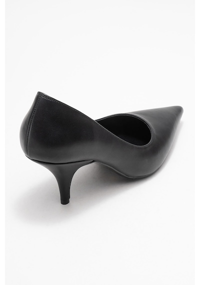 Luvishoes Luvi Shoes Marcus Siyah Cilt Kadın Topuklu Ayakkabı Siyah Cilt