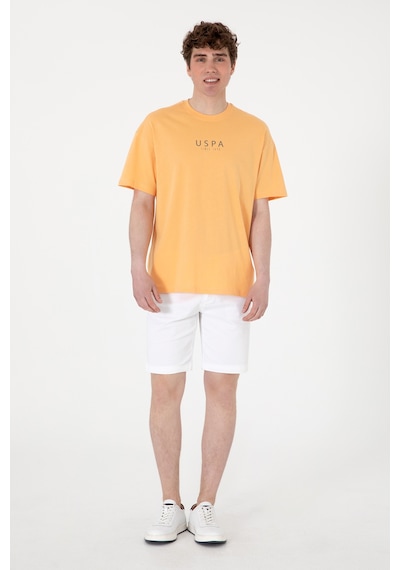U.S. Polo Assn. Erkek Oversize Fit Bisiklet Yaka Turuncu Tişört 50299543-VR202