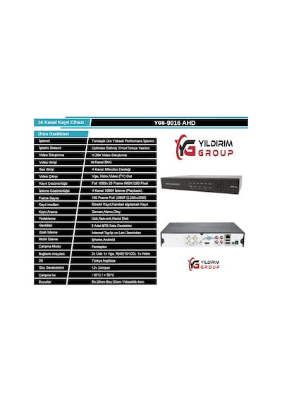 16 Kanal X Mye Yazılımlı Ahd Kayıt Cihazı