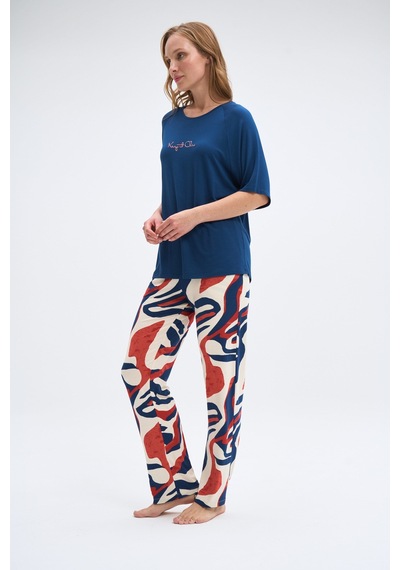 Relax Mode Kadın Lacivert Pijama Takımı- 2039r Relax Mode Kadın Lacivert Pijama Takımı- 2039r