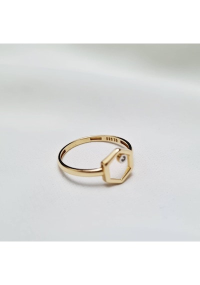 Hexagon Altın Yüzük 14K Modern 522201498