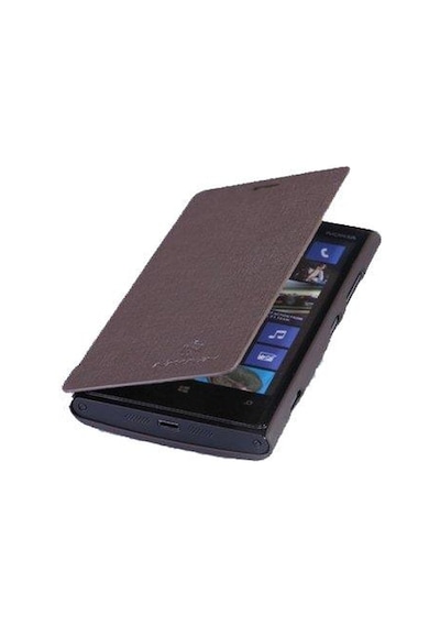 Nillkin Lumia 920 İle Uyumlu Yana Açılan Kapaklı Kılıf Kahverengi