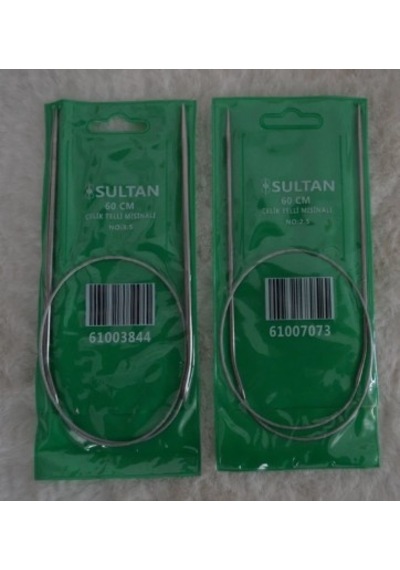 Çelik Telli Misinalı Şiş 60 Cm 2,5 No 3 No 1 Er Adet