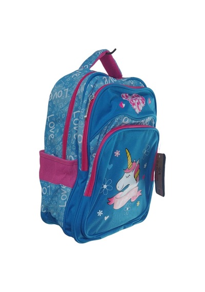 Unicorn Okul Çantası Ve Beslenme Çantası Mavi