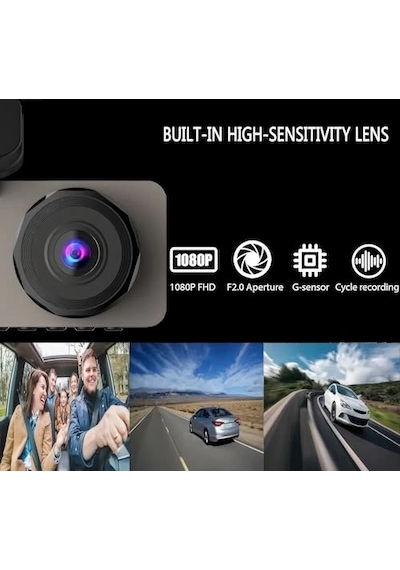 3 Kameralı /1080p Ultra Kaliteli/wifi Özellikli/g-sensör/gece Görüş/araç İçi Araç Kamerası