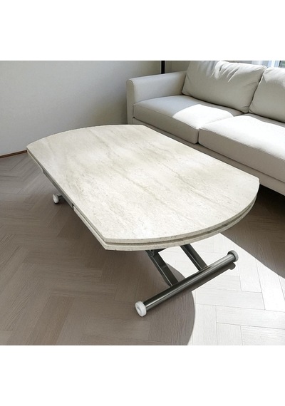 Oval Yan Baştan Açılır Akıllı Masa Üst Tabla Mdf Yüksekliği Ayarlanabilir Pratik Krom Kaplama Traverten Oval Yan Baştan Açılır Akıllı Masa Üst Tabla Mdf Yüksekliği Ayarlanabilir Pratik Krom Kaplama Traverten