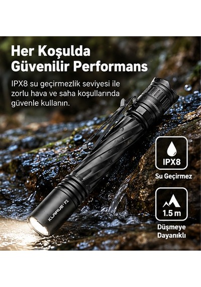 Klarus P2 2aa Edc El Feneri Siyah