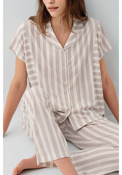 Pierre Cardin Kadın Krem Gömlek Pijama Takım Pc9178-s-v1 Krem
