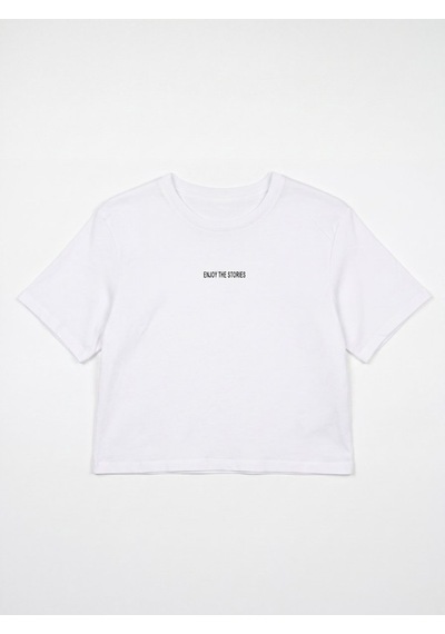 LTB Baby Tee Yazı Baskılı Beyaz T-shırt