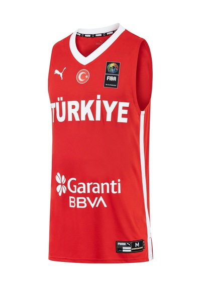 Puma Türkiye Basketbol Milli Takım Erkek V-yaka Basketbol Forması 612020 02 Kırmızı