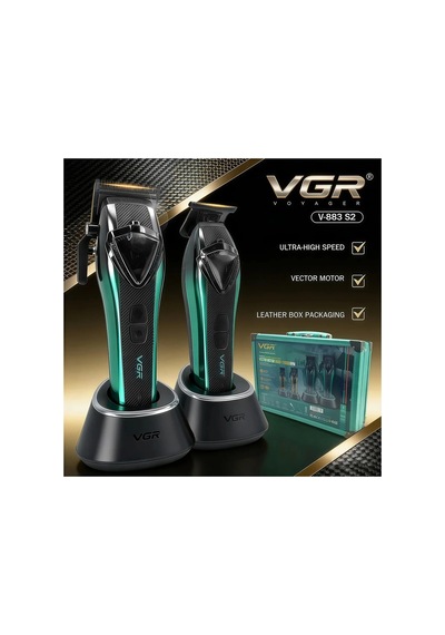 Tıraş Makinesi Seti V-883 S2 - Profesyonel 2'li Vector Motor 11000 Rpm - Yeşil