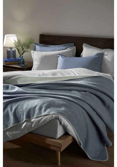 Linens Gloria Çift Kişilik Gri/mavi Battaniye