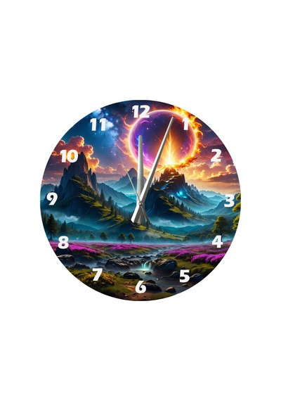 Ti-play Uzayda Bir Yer 30x30cm Akrilik Dekoratif Modern Duvar Saati ÇOk Renkli