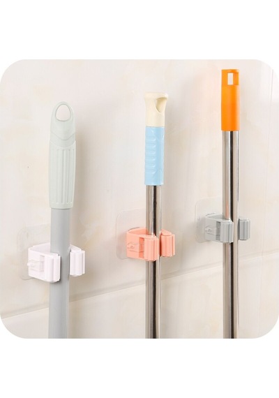 4 Adet Yapışkanlı Paspas Tutucu Mop Tutusu Fırça Mop Askısı Yapışkanlı Banyo Askı Diğer