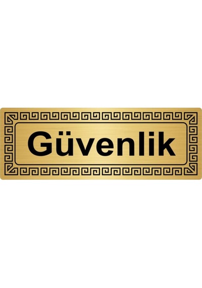 Güvenlik 7cmx20cm Metal Yönlendirme Levhası Altın Renk Metal