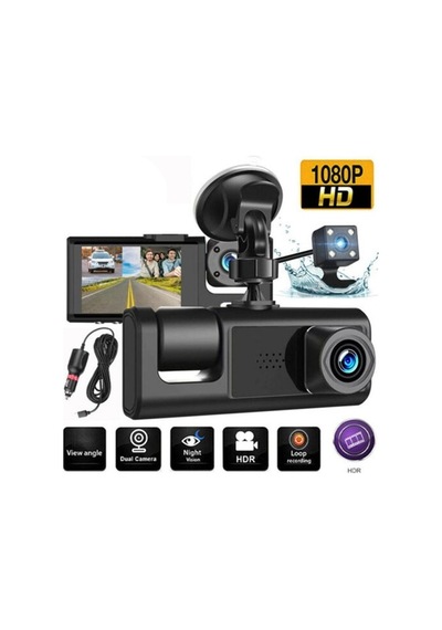 Aoyingnettech Yurt Yönlü 3 Kameralı Araç Dvr Kayıt Cihazı - 1080p Hd İç/dış Kamera