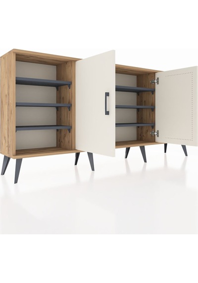 Arges Konsol 9 Raflı 2 Kapaklı 176x30x83 Çam-aytaşı/antrasit Aytaşı/antrasit Arges Konsol 9 Raflı 2 Kapaklı 176x30x83 Çam-aytaşı/antrasit Aytaşı/antrasit