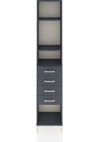 Arges Dolap 3 Raflı 4 Çekmeceli 44x30x221 Antrasit-antrasit Antrasit