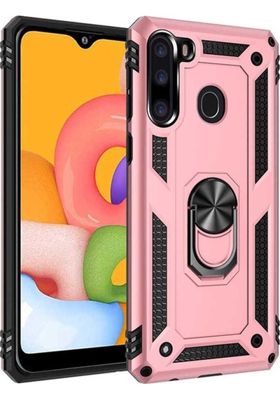 Samsung Uyumlu Galaxy A21 Kılıf Zore Vega Kapak Rose Gold