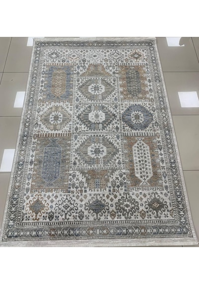 Merinos Halı Valeria 91062 060 Serisi Salon Oturma Yatak Odası Halısı Gri - Krem