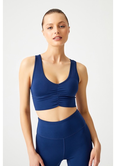 Los Ojos Lacivert Hafif Destekli Kaplı Önü Büzgülü Crop Top Büstiyer Low Scoop Lacivert Los Ojos Lacivert Hafif Destekli Kaplı Önü Büzgülü Crop Top Büstiyer Low Scoop Lacivert