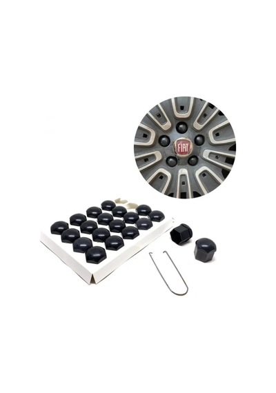 Düz Bijon Kapağı Sökme Aparatlı 20 Li Set Siyah 19 mm (01) (Sts Oto Aksesuar)