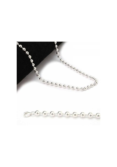 Gümüş Top Erkek Kolye Zincir ve Bileklik Set 33Gr 4Mm Msn19S