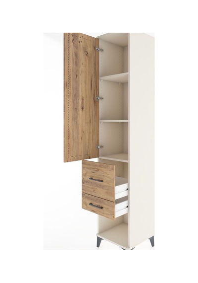 Hyperion Dolap 3 Raflı 2 Çekmeceli Tek Kapaklı 44x44x221 Aytaşı-çam Aytası