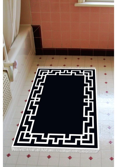 Eko Trend Djt Banyo Paspası Yıkanabilir Kaymaz Taban F5035 Modern Siyah