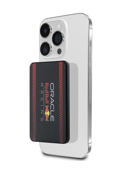 Redbull Lisanslı M-safe Özellikli Powerbank Dijital Led Göstergeli Kırmızı Şeritli 5000mah 15w Siyah