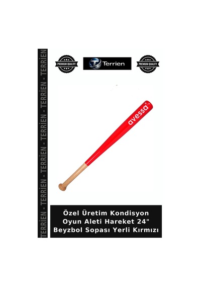 Özel Üretim Kondisyon Oyun Aleti Hareket 24" Beyzbol Sopası Yerli Kırmızı