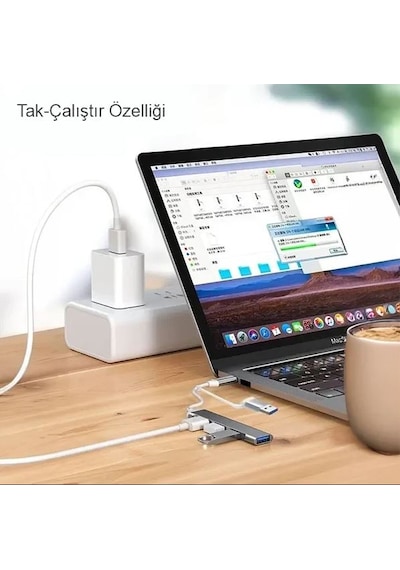 Zey Osqar Type C Usb Çoklayıcı 3.0 Usb Çoğaltıcı 4 Port Hem Type C Hem Usb Girişli