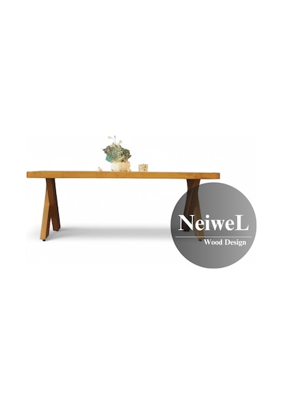 Neiwel Rahze Doğal Ahşap Sehpa-70-200 Açık Ceviz