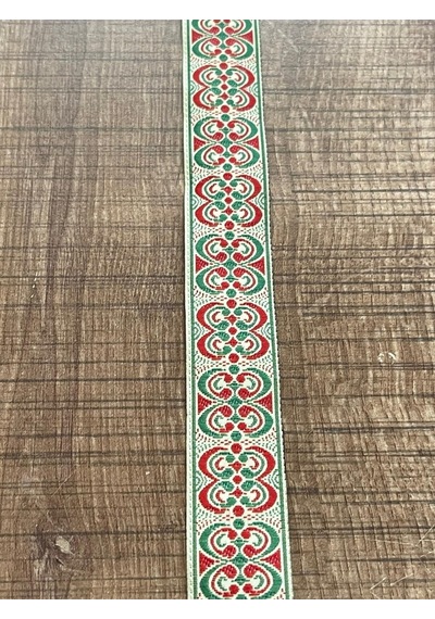2 Cm En Etnik Ve Bohem Desenli Kırmızı Nakış Işleme Dekoratif Aksesuar Şerit 1 Metre