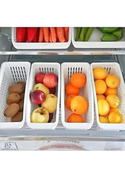 5 Adet Düzenleme Sepeti Buzdolabı Sepeti Beyaz