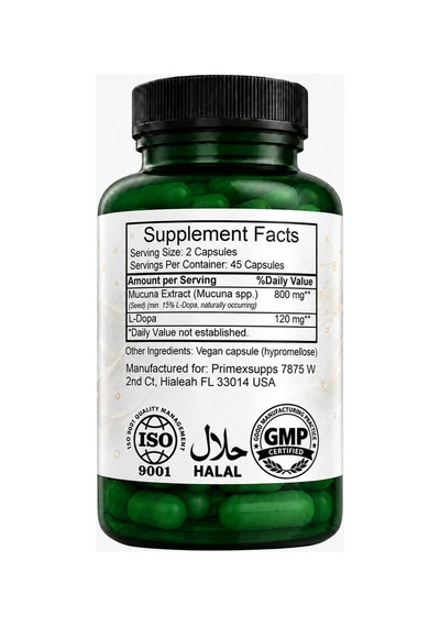 Dopa Mucuna 90 Kapsül 800 Mg Brain Support, Memory Supps