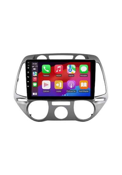 Hyundai İ20 Araç Multimedya Android Ekran Carplay Double Teyp 4+64 9" 08-12 Analog Y Silver Blueway
