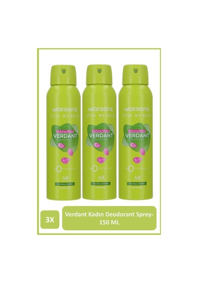 Watsons Verdant Kadın Sprey Deodorant 3 x 150 ML