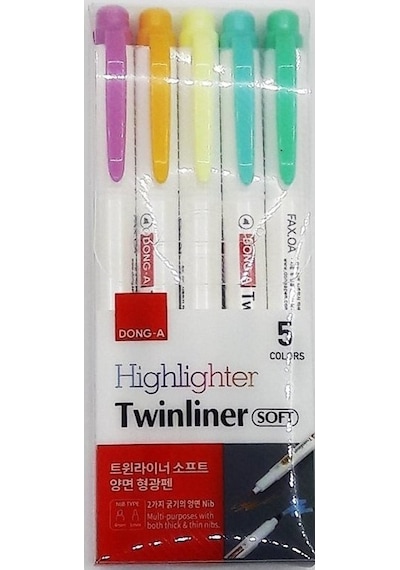 Dong-A Twinliner Soft Fosforlu Kalem 5 Li Set