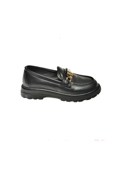 Fox Shoes T820515109 Siyah Makosen Kadın Ayakkabı Siyah-suni Deri Siyah